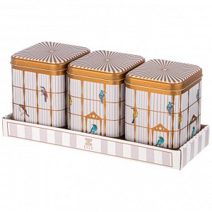 Элегантный набор контейнеров для хранения "Paradise Bird" из 3-х штук, 1 л, 9x9x12,5 см, 1 шт.