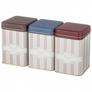 Набор стильных емкостей для хранения "ELEGANCE" (3 шт.) - 10,5x10,5x16 см, 1,7 л, 1 шт.