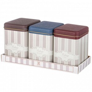 Набор стильных емкостей для хранения "ELEGANCE" (3 шт.) - 10,5x10,5x16 см, 1,7 л, 1 шт.