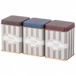 Набор стильных емкостей для хранения "ELEGANCE" (3 шт., 0,5 л, 7,5x7,5x10,2 см), 1 шт.