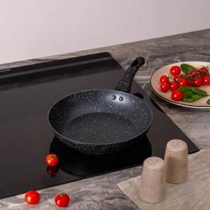 Agness Сковорода с антипригарным покрытием &quot;Black Marble&quot; 22 см - Идеальный помощник на вашей кухне!, 1 шт.
