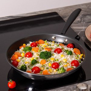 Сковорода с антипригарным покрытием "IRON CHEF" 26 см, 3-слойная технология, нержавеющая сталь 18/10, 1 шт.