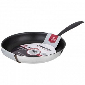 Сковорода с антипригарным покрытием "Iron Chef" 28 см - 3-слойная, нержавеющая сталь 18/10, 1 шт.