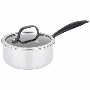 Ковш с крышкой IRON CHEF 1,4 л, 3-слойная нержавеющая сталь 18/10, диаметр 16 см, 1 шт.