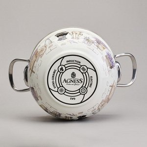 Набор эмалированных кастрюль "Лаванда" 6 пр. (2,0/2,8/3,8 л, диаметр 18/20/22 см), 1 шт.