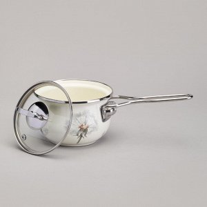 Ковш эмалированный 0,9л, серия "Dandelion", диаметр 14 см, 1 шт.