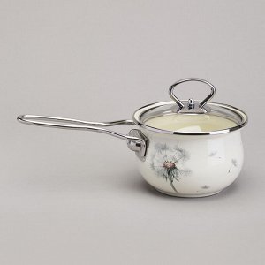 Ковш эмалированный 0,9л, серия "Dandelion", диаметр 14 см, 1 шт.