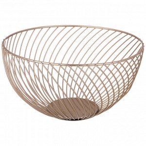 Элегантная золотая корзина для фруктов 25.5x25.5x13 см, 1 шт.