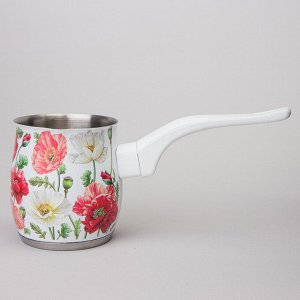 Турка для кофе "Белые маки", 340 мл, 1 шт.