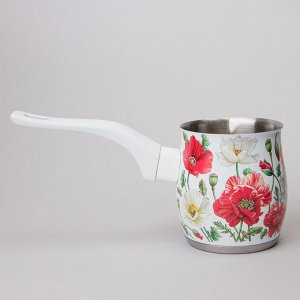 Турка для кофе "Белые маки", 340 мл, 1 шт.