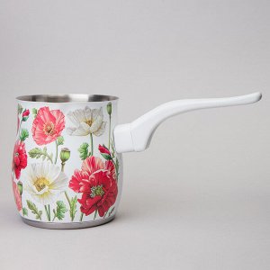 Турка для кофе "Белые маки" 680 мл, 1 шт.