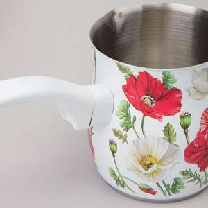 Турка для кофе "Белые маки" 680 мл, 1 шт.