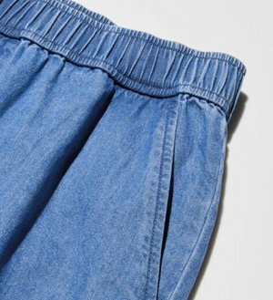 UNIQLO Женские хлопковые джинсовые удобные брюки с завышенной талией 478995 темно-серый