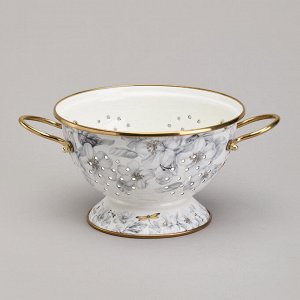 Эмалированный дуршлаг 20 см, серия Яблоневый сад (H=14 см, D=20 см), 1 шт.
