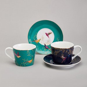 Кофейный набор "Golden Birds" на 2 персоны, 4 предмета, объем 120 мл, 1 шт.