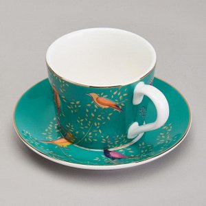 Кофейный набор "Golden Birds" на 2 персоны, 4 предмета, объем 120 мл, 1 шт.