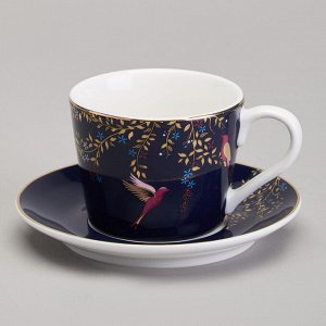 Кофейный набор "Golden Birds" на 2 персоны, 4 предмета, объем 120 мл, 1 шт.