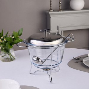 Элегантный мармит с половником, объем 3,9 л, размеры 32,5x27x24 см, 1 шт.