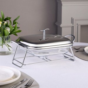 Квадратный мармит Silver 1.8L - Элегантное решение для сервировки, 1 шт.