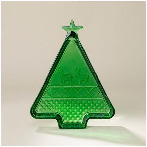 Салатник Celebration Green 25x19,5x2,5 см - Элегантное Блюдо для Праздничного Стола, 1 шт.