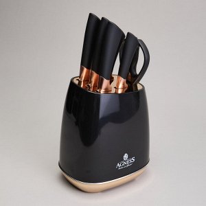 Элегантный набор ножей на пластиковой подставке, 7 предметов для кухни, 1 шт.