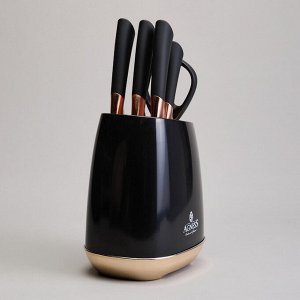 Элегантный набор ножей на пластиковой подставке, 7 предметов для кухни, 1 шт.
