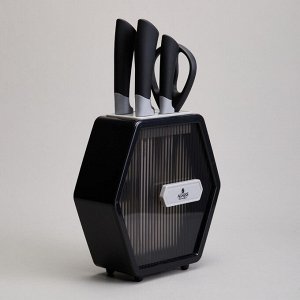 Элегантный набор ножей с пластиковым подставкой - 7 предметов для вашей кухни, 1 шт.