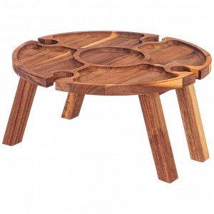 Сервировочный столик для вина из акации 30x30x15 см, 1 шт.