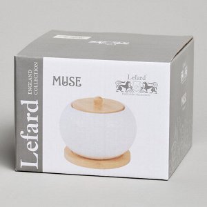 Сахарница "MUSE" с деревянной крышкой и подставкой, 450 мл, 12x9,5 см, 1 шт.