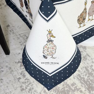 Скатерть "Family Farm" 110x140 см, синий, 100% хлопок, твил с водоотталкивающей пропиткой, 1 шт.