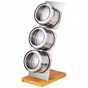 Элегантный набор для специй на подставке (3 предмета), 23x12x9 см, 1 шт.