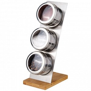 Элегантный набор для специй на подставке (3 предмета), 23x12x9 см, 1 шт.