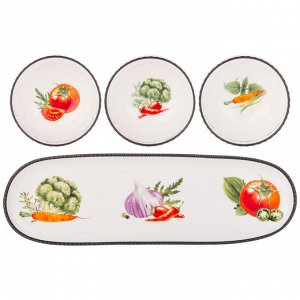 Элегантный набор соусников "Kitchen Passions" на подставке, 4 шт., размеры 30,1x9,4x5,8 см, 1 шт.