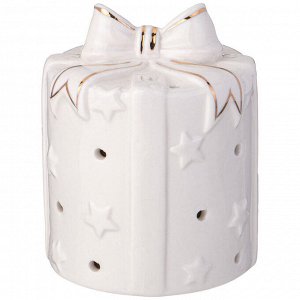 Фигурка "Подарок" с LED-подсветкой, 7,7x7,7x9,6 см – Идеальный элемент декора для вашего дома, 1 шт.