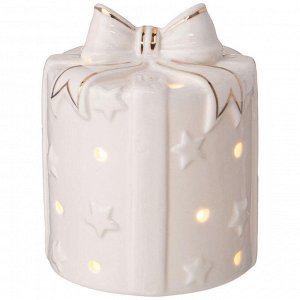 Фигурка "Подарок" с LED-подсветкой, 7,7x7,7x9,6 см – Идеальный элемент декора для вашего дома, 1 шт.