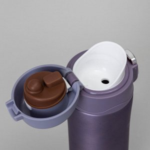 Термокружка AGNESS Beautiful 420 мл, вакуумная нержавеющая сталь 18/10 с медной прослойкой, герметичная крышка