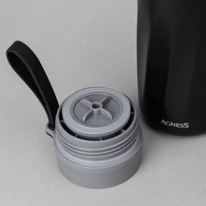 Термокружка AGNESS Curl Umber 400 мл из стали 18/10 с вакуумной изоляцией и герметичной крышкой