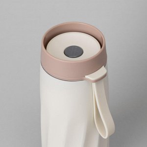 Термокружка AGNESS Curl Ivory 400 мл, вакуумная сталь 18/10 с медной изоляцией, герметичная крышка