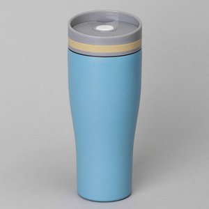 Термокружка AGNESS «Ёж» 360 мл — нержавеющая сталь 18/10, вакуумная с медной прослойкой, герметичная крышка с кнопкой-стоппером