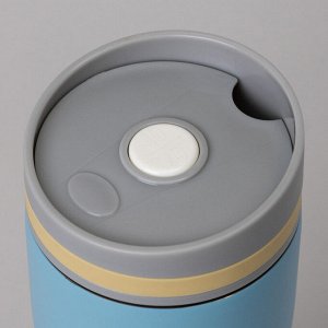 Термокружка AGNESS «Ёж» 360 мл — нержавеющая сталь 18/10, вакуумная с медной прослойкой, герметичная крышка с кнопкой-стоппером