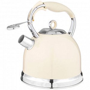 Чайник AGNESS Milk Premium 3L с индукционным капсульным дном и термоаккумуляцией, нержавеющая сталь, со свистком, 1 шт.