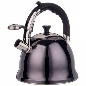 Чайник AGNESS ThermoSteel 3.0 л со свистком — премиум нержавеющая сталь, термоаккумулирующее дно, индукция, 1 шт.