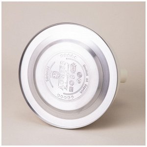 Чайник AGNESS Tudor 2,8 л с термоаккумулирующим дном, встроенным термометром и свистком, нержавеющая сталь, для всех плит, включая индукцию, 1 шт.