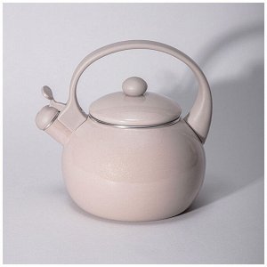 Эмалированный чайник со свистком AGNESS Charm Metallic, 2,2 л, кофейный — стиль и надежность для вашей кухни, 1 шт.
