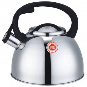 Чайник AGNESS Premium Steel 2,5 л со свистком и индукционным дном, нержавеющая сталь, эргономичная ручка, 1 шт.