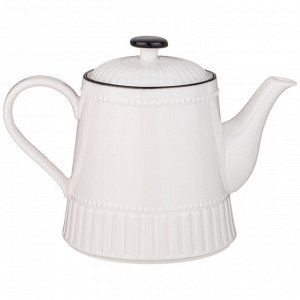Фарфоровый чайник LEFARD "Kitchen Passions" 1 л с рельефным дизайном и ярким декором – лимоны, лаванда, оливки, овощи, 1 шт.