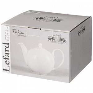 Фарфоровый чайник LEFARD FASHION, 1100 мл — стильный белоснежный дизайн Fine China, прочный и легкий, для современной сервировки, 1 шт.