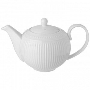 Фарфоровый чайник LEFARD Gorgeous Fine China 1100 мл — белоснежная элегантность с рельефом, повышенная прочность, для стильной сервировки