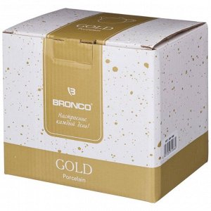 Фарфоровый чайник BRONCO GOLD 500 мл с золотым декором — элегантность и стиль в современной форме, 1 шт.