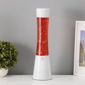 Светильник «Цилиндр» Е14 белая, лава, блёстки 40x11x11 см RISALUX
